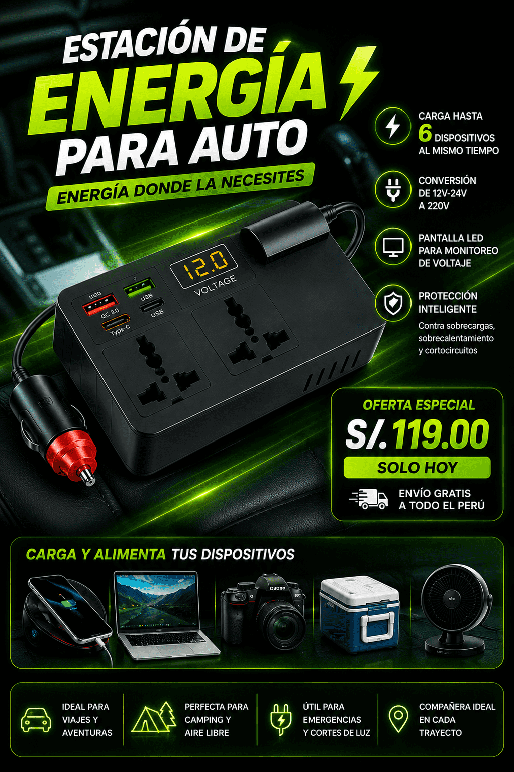 ESTACIÓN DE ENERGÍA PARA AUTO